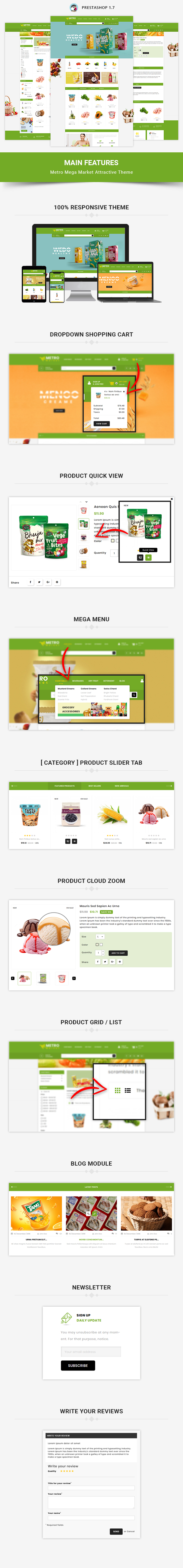 Metro Market - Organic & Grocery Store Prestashop 1.7 - 9.x Responsive Theme